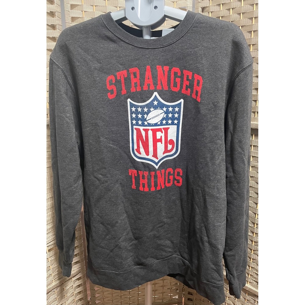 Stranger Things NFL Parody Sweatshirt Charcoal Gray Eleven 11 Graphic XL